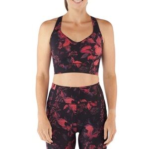 Ell & Voo Floral Isla Crossback Sports Bra And Leggings Size M Gym Yoga‎ Running